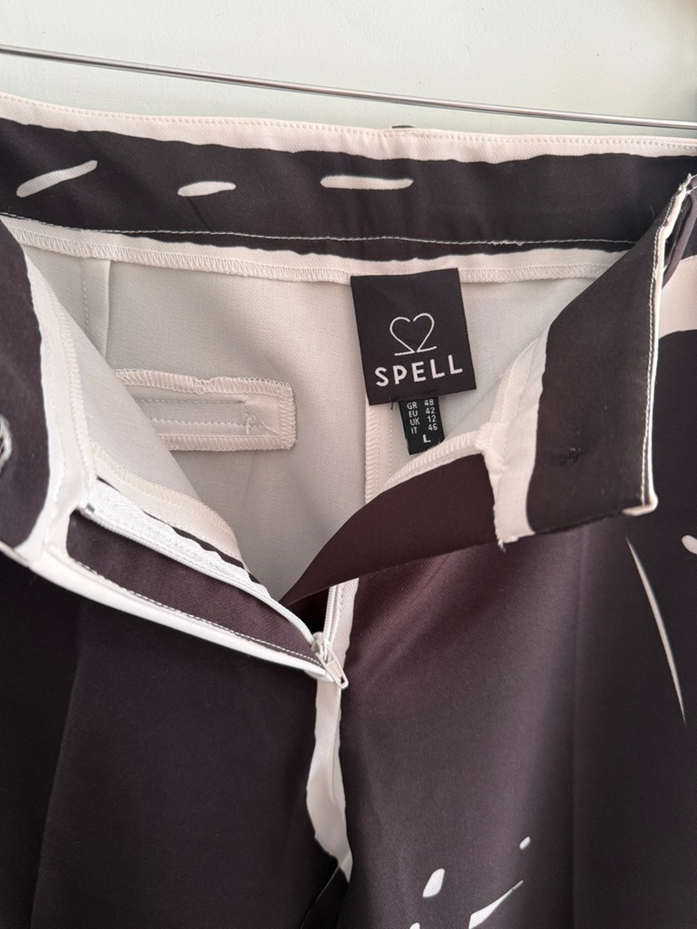 Black and White Abstract Print Trousers